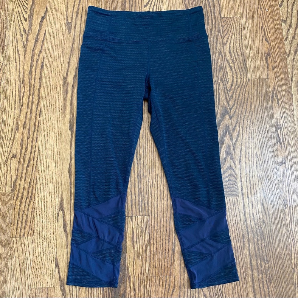 Athleta Navy with Mesh Leggings